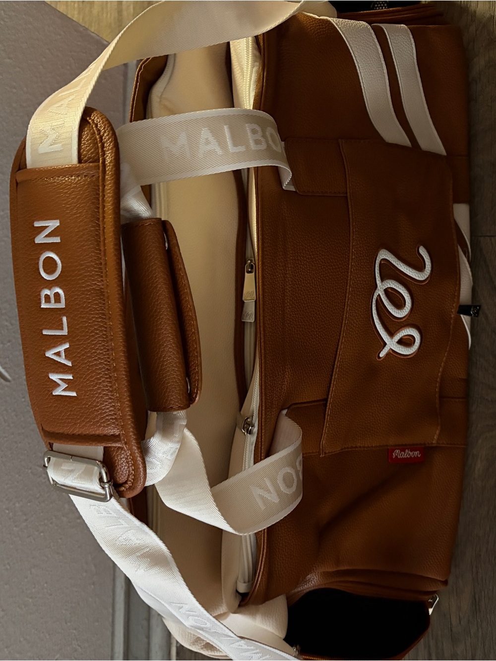 Malbon White and Brown Weekender Duffel Bag by Malbon - Picture 3 of 5